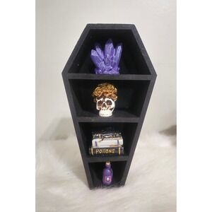 Coffin Shelf Decor Ashland Halloween Midlight Moon Decoration Spooky NWT